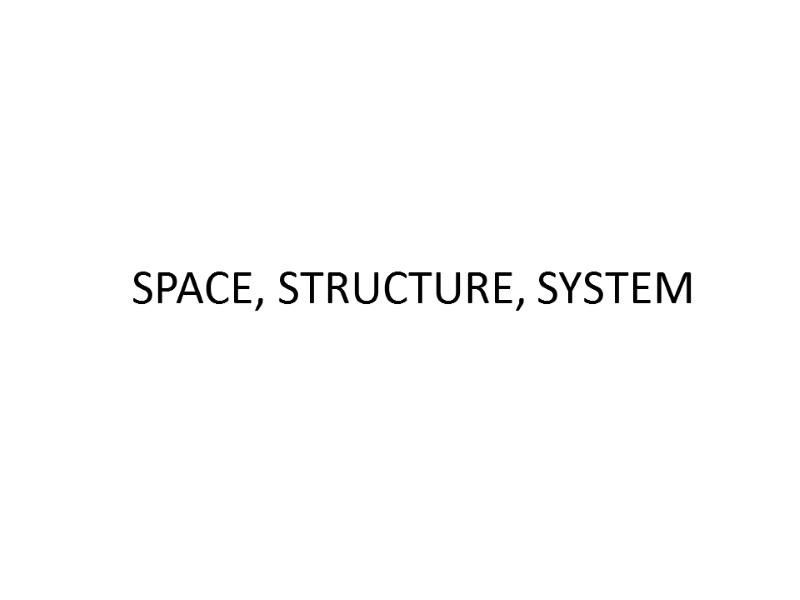 SPACE, STRUCTURE, SYSTEM